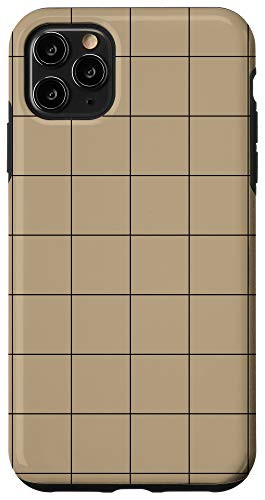 iPhone 11 Pro Max Windowpane Check Grid (black/tan) Case