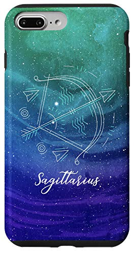 iPhone 7 Plus/8 Plus Aqua Teal  and  Purple Space Galaxy Star Sign Zodiac Sagittarius Case