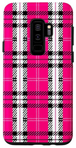 Galaxy S9plus Bright Pink Buffalo Plaid Check Fall Pattern Graphic Cute Case