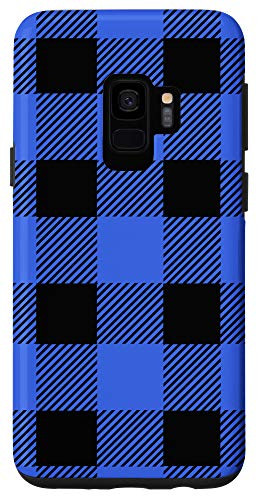 Galaxy S9 Blue (Royal) Buffalo Plaid Check Fall Checkered Pattern Gift Case