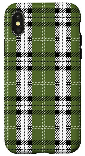 iPhone X/XS Olive Buffalo Plaid Check Fall Pattern Graphic Cute Autumn Case