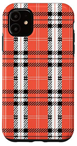 iPhone 11 XR Coral Buffalo Plaid Check Fall Checkered Pattern Cute Case
