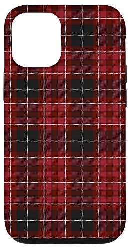 iPhone 12/12 Pro Checkered Plaid Flannel Gingham Pattern Black Red Buffalo Case