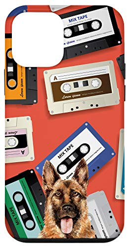 iPhone 12 mini German Shepherd Dog Vintage Retro Cassette Tape Pattern Case