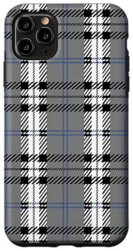 iPhone 11 Pro Max Gray Blue Buffalo Plaid Check Fall Decorative Pattern Cute Case