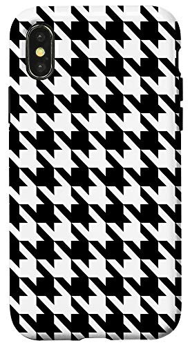 iPhone X/XS Black White Houndstooth Check Pattern Case