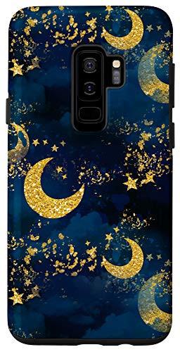 Galaxy S9plus Case celestial magic moons and stars blue pattern phone Case