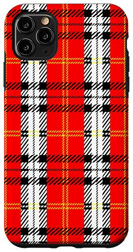 iPhone 11 Pro Max Red Yellow Buffalo Plaid Check Fall Pattern Graphic Cute Case