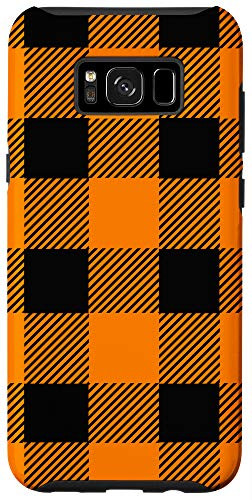 Galaxy S8plus Orange Buffalo Plaid Check Fall Checkered Pattern Cute Print Case