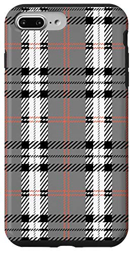 iPhone 7 Plus/8 Plus Gray Coral Buffalo Plaid Check Fall Pattern Graphic Cute Case