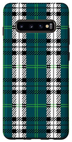 Galaxy S10plus Midnight Green Lime Buffalo Plaid Check Fall Pattern Cute Case