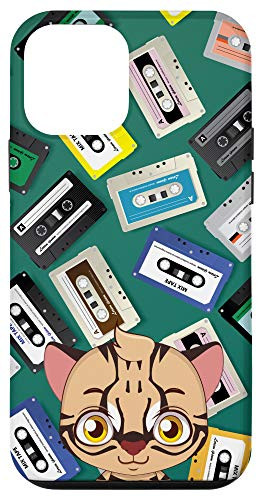 iPhone 12 mini Cartoon Kitten Vintage Retro Cassette Tape Classic Pattern Case