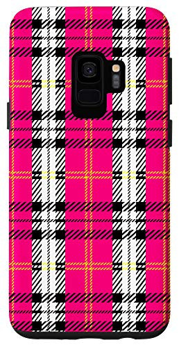 Galaxy S9 Pink Yellow Buffalo Plaid Check Fall Pattern Graphic Cute Case