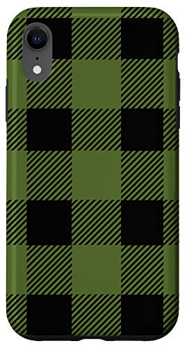 iPhone XR Olive Buffalo Plaid Check Fall Checkered Pattern Autumn Gift Case