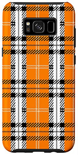 Galaxy S8plus Orange Buffalo Plaid Check Fall Pattern Graphic Cute Casual Case