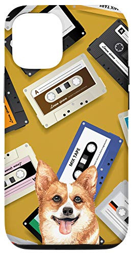 iPhone 12/12 Pro Welsh Corgi Dog Vintage Retro Mixtape Cassette Tape Pattern Case