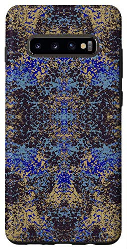 Galaxy S10plus Colorful Blue Black Beige Bohemian Chic Mandala Design Case
