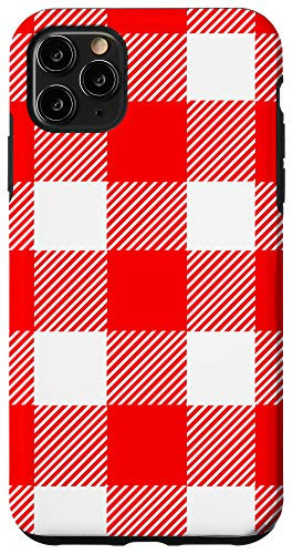 iPhone 11 Pro Max Red Buffalo Plaid Check Fall Checkered Pattern Autumn Gift Case
