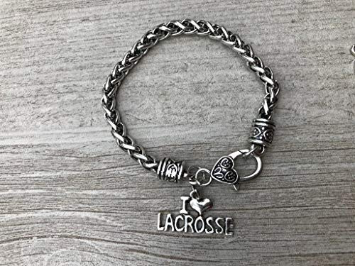 Sportybella I Love Lacrosse Charm Bracelet, I Love Lacrosse Bracelet, Lacrosse Bracelet For Lacrosse Players