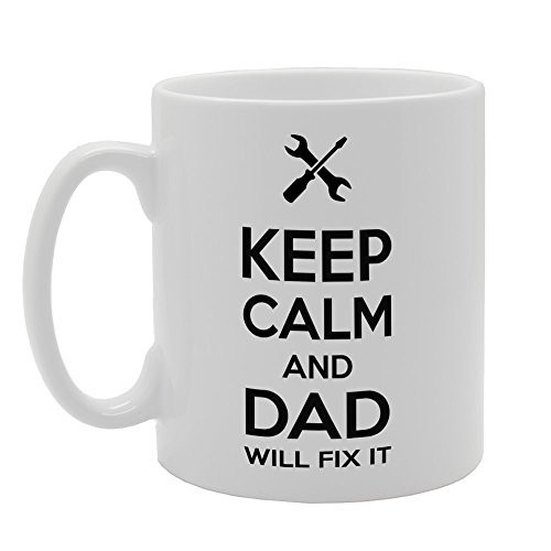 MG3774 Father's Day - Keep Calm And Dad Will Fix It Novelty Gift Printed Tea Coffee Ceramic Mug