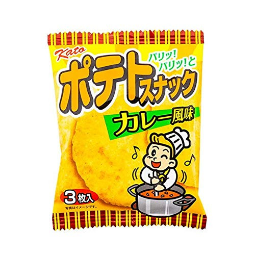 Kato Potato Snacks Curry Taste, Japanese Snack, Pack of 20