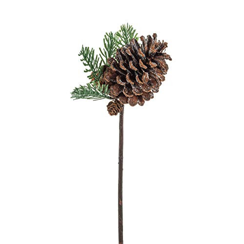 Abbott Collection 27-WOODLAND-541 Pinecone  and  Fir Branch Pick, 16 inches H, Green/Brown