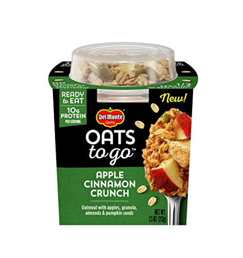 Del Monte Oats to Go Apple Cinnamon Crunch Oatmeal, 7.5 Ounce (2005043) Del Monte Oats to Go Apple Cinnamon Crunch Oatmeal, 7.5 Ounce (2005043)