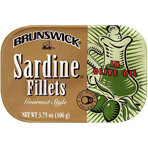 Brunswick Wild Caught Sardine Fillets In Olive Oil, 12 Cans, 3.75 Oz