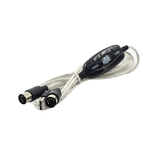 2M Keyboard to PC USB MIDI Cable Converter PC to Music Keyboard Cord USB in-Out MIDI Interface Black 2M Keyboard to PC USB MIDI Cable Converter PC to Music Keyboard Cord USB in-Out MIDI Interface Black