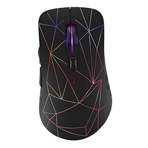 Solustre Wireless Mouse 5.0plus2.4G Rechargeable Dual Mode Silent Light Remote Mouse Computer Mouse Cordless Mouse Game Mouse RGB Gaming Mouse with LED light