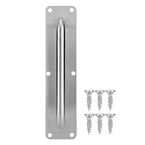 Shoplice - Stainless Steel Door Handle, Pull and Push Plate Door Access Door Pull Handle with Screws(Square ?30080mm?)