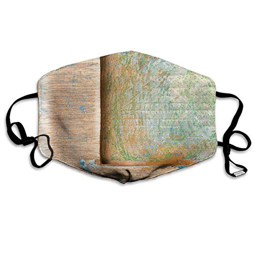 Comfortable Windproof mask,Letterpress Natural Old Texture Backdrop Writing Symbol Timeworn Design Typography,Printed Facial decorations for man and woman