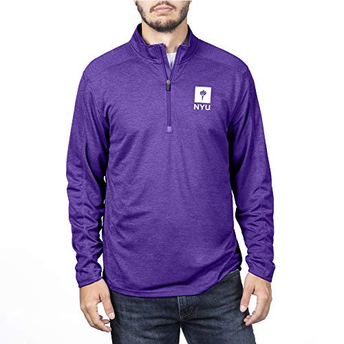 Top of the World New York University Violets Men's Team Color Heathered Poly Half Zip Pullover, Large