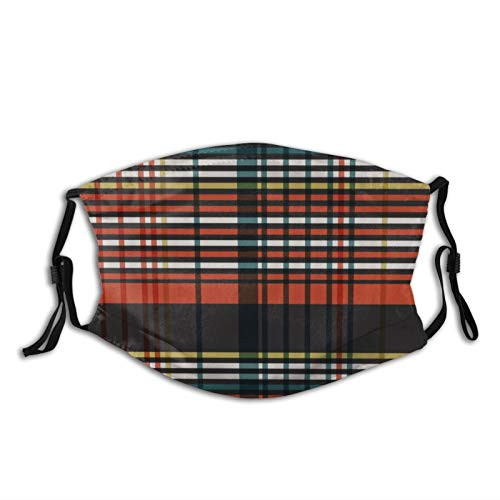 Zhung Ree Cable Check Stripe Adult Dust Face Mask Mouth Cover Washable Reusable Replaceable with Filter