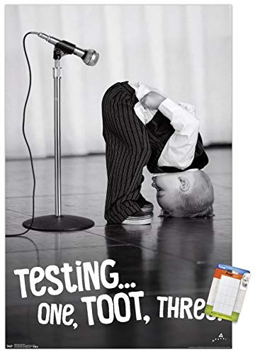 Trends International Avanti - Mic Check Wall Poster, 22.375 inch x 34 inch, Premium Poster  and  Mount Bundle