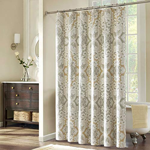 DS BATH Palermo Shower Curtain,Mildew Resistant Polyester Waterproof Fabric Shower Curtain,Printing Shower Curtains for Bathroom,Decorative Bathroom Curtains,72" W x 72" H