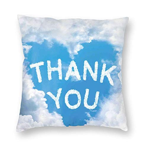 FDIN Writings On Air Heart Shaped Cloud Thank You Girlfriend and Boyfriend?Decorative Throw Pillow Cover Cushion Cover Modern Pillow Cover 18 x 18 in