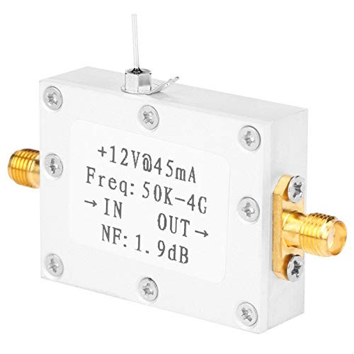 Radio Amplifier Electronics DC 9-15V 25DB A 0.8G 50K-4G Ham Radio Module Audio Component Amplifiers for Remote Control Receiver(CNC Shell)
