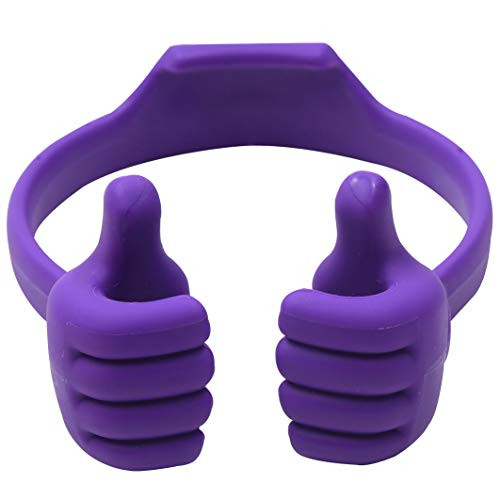 Honsky Thumbs-up Cell Phone Stand Holder, Tablet Stand Cradle for Desk Desktop Smartphone Cellphone Mobile Phone Tablets  Universal Adjustable Flexible, Purple