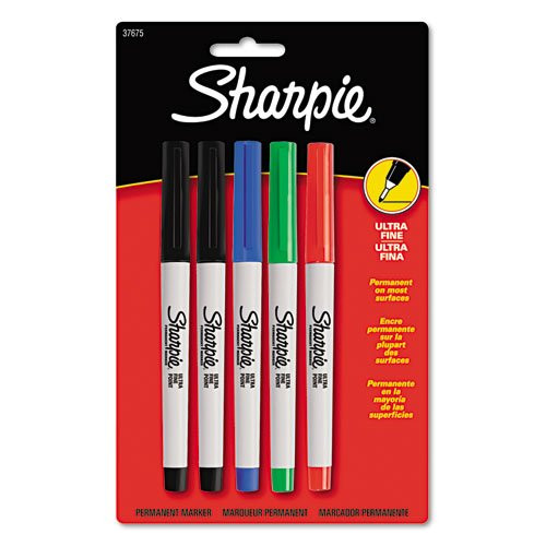 Sharpie Ultra Fine Point Permanent Markers, 5 Colored Markers(37675)