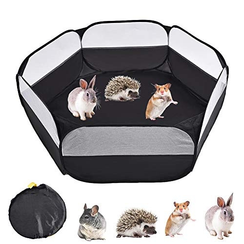 Pet Playpen, Pop Up Cage Tent for Small Animals, Foldable Exercise Fence for Dog Cat Rabbits Hamster Portable Yard Fence for Guinea Pig, Rabbits, Hamster, Chinchillas and Hedgehogs