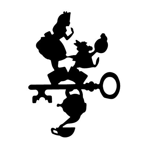 leononlinebox Key Mystery Alice Wonderland - Vinyl Decal [12cm Black] Sticker for Car, iPad, Laptop, Helmet