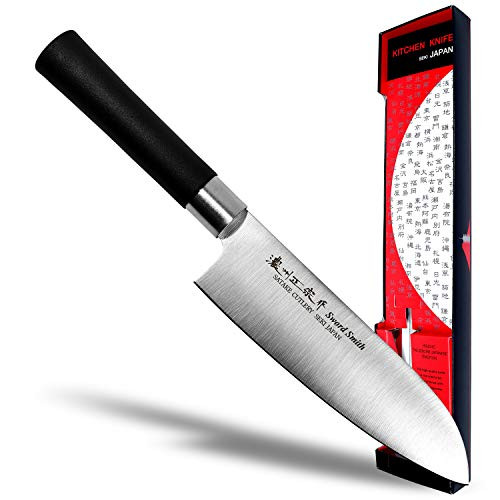 Seki Japan MASAMUNE, Japanese Utility Chef Kitchen Knife, Stainless Steel Wa Santoku Knife, PP Handle, 6.7 inch (170mm)
