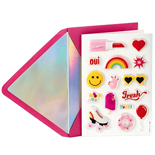 Hallmark Signature Birthday Card with Removable Stickers (Birthday Icons) Hallmark Signature Birthday Card with Removable Stickers (Birthday Icons)