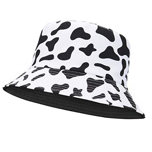 Durio Cow Print Bucket Hat Bucket Hat for Women Teens Travel Summer Womens Bucket Hats Packable Beach Sun Hat C Cow Print