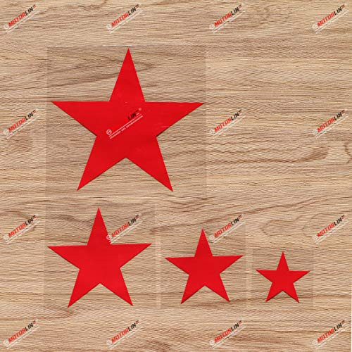 Soviet USSR Russian Air Force Russia Red Star Vinyl Decal Sticker - 4 Pack Red, 2 Inches, 3 Inches, 4 Inches, 6 Inches - No Background for Car Boat Laptop