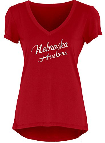 Blue 84 NCAA Nebraska Cornhuskers Women's Liquid Jersey V-Neck, Red, Small