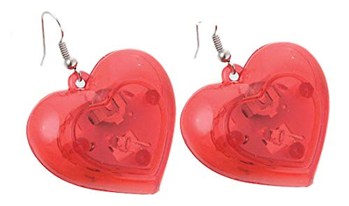 Flashing LED Lights Earrings Valentine Love Heart Shape Novelty Jewelry