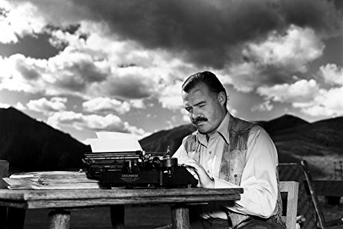 Gatsbe Exchange Ernest Hemingway at Desk Writing 11 X 14 Classic Old Photos Vintage Classic Rare Find