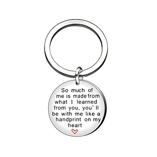 Key Chain Ring Teacher Gifts Birthday Women Girl - So Much of Me is Made from What I Learned from You